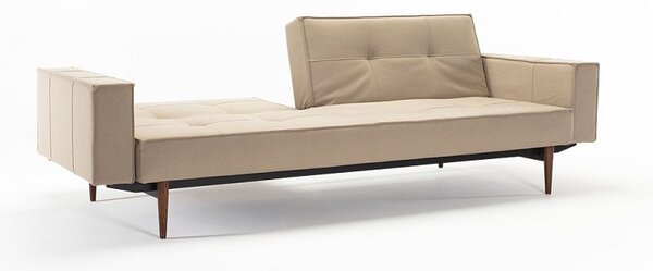 Kavč SPLITBACK SOFA BED z rokonasloni in temno stileto lesenimi nogicami-Svetlo modra