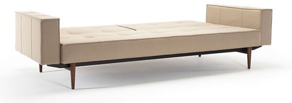 Kavč SPLITBACK SOFA BED z rokonasloni in temno stileto lesenimi nogicami-Svetlo modra