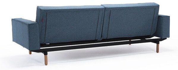 Kavč SPLITBACK SOFA BED z rokonasloni in s svetlo lesenimi nogicami-Temno siva