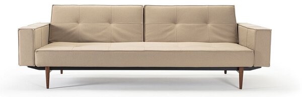 Kavč SPLITBACK SOFA BED z rokonasloni in temno stileto lesenimi nogicami-Svetlo modra