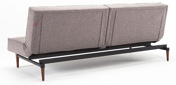 Kavč SPLITBACK SOFA BED s temno stileto lesenimi nogicami-Temno siva