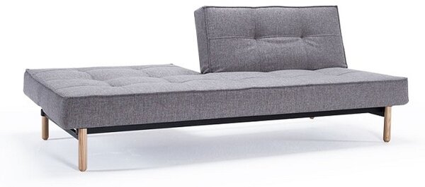 Kavč SPLITBACK SOFA BED s svetlo lesenimi nogicami-Temno siva