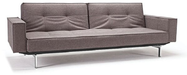 Kavč SPLITBACK SOFA BED z rokonasloni in s kromiranimi nogicami-Temno siva