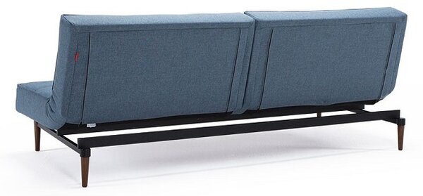 Kavč SPLITBACK SOFA BED s temno stileto lesenimi nogicami-Temno siva