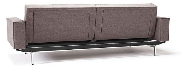 Kavč SPLITBACK SOFA BED z rokonasloni in s kromiranimi nogicami-Temno siva