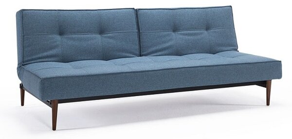 Kavč SPLITBACK SOFA BED s temno stileto lesenimi nogicami-Temno siva