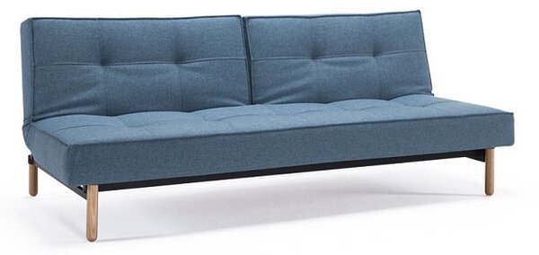 Kavč SPLITBACK SOFA BED s svetlo lesenimi nogicami-Temno siva