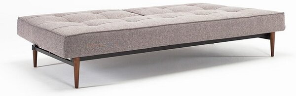 Kavč SPLITBACK SOFA BED s temno stileto lesenimi nogicami-Temno siva