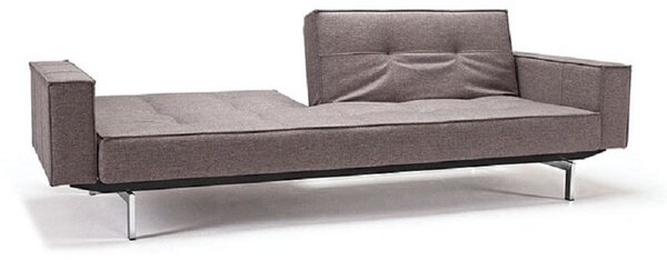 Kavč SPLITBACK SOFA BED z rokonasloni in s kromiranimi nogicami-Temno siva