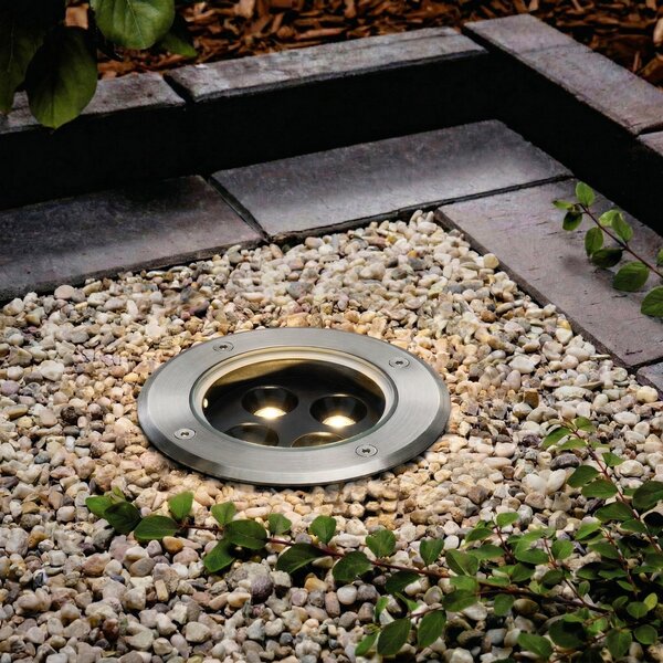 Arcchio LED-talni vgradni reflektor Thentos, Ø 12 cm, 40°, nikljev, IP67, Kovinska, Nerjaveče jeklo