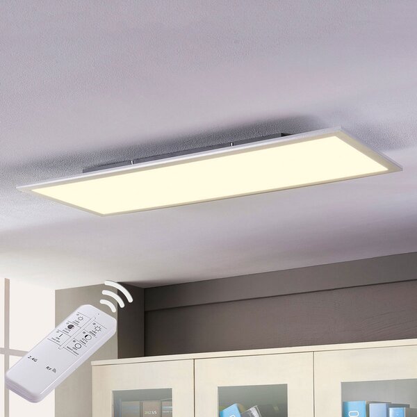 Lindby LED-panel Livel, CCT, 120 cm x 30 cm, daljinski upravljalnik, zatemnjen, Kovinska, Kuhinja, Plastika, Sodobni