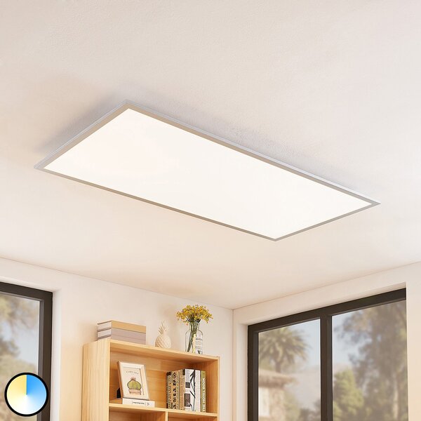 Lindby Zento LED panel, CCT, daljinski upravljalnik, zatemnitev., zatemnjen, Kovinska, Kuhinja, Plastika, Sodobni