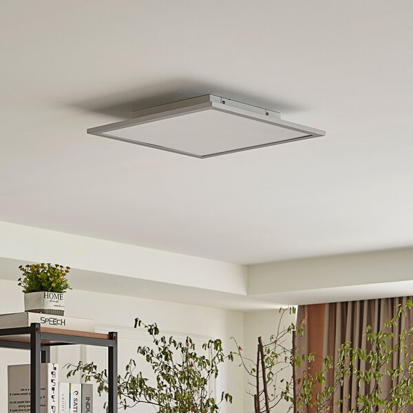 Lindby LED panel Livel, 4000K, 40 cm x cm, srebrn, kovinski, Kovinska, Kuhinja, Aluminij, Sodobni