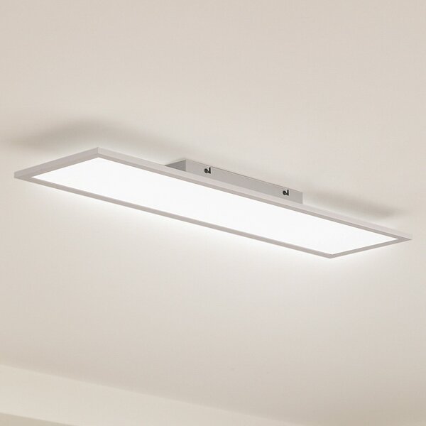 Lindby LED plošča Enhife, bela, 80 x 20 cm, kovinska, 4.000 K, Bela, Študija / pisarna, Aluminij, Sodobni