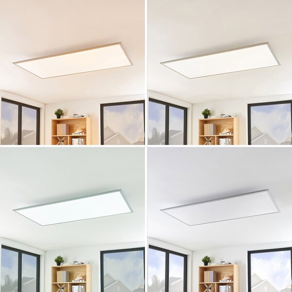 Lindby LED panel Stenley, CCT, 120 cm x 60 cm, z možnostjo zatemnitve, zatemnjen, Bela, Kuhinja, Plastika, Sodobni
