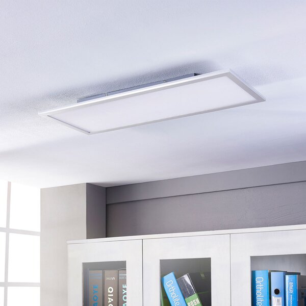 Lindby LED panel Livel, 4000K, 80 cm x 30 cm, srebrn, kovinski, Siva, Kuhinja, Plastika, Sodobni