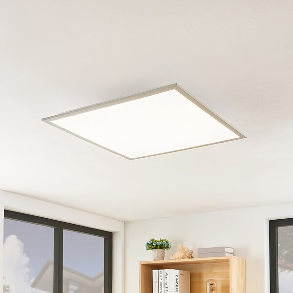 Lindby LED-Panel Stenley, 4.000 K, 60cm x 60cm, srebrna/bela, Bela, Kuhinja, Plastika, Sodobni