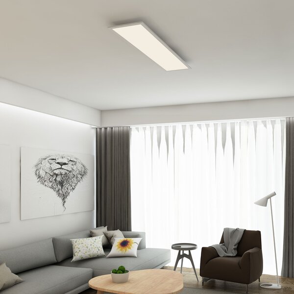 Briloner Piatto LED plošča, senzor, 119,5 x 29,5 cm, Bela, Hodnik, Kovina, Sodobni