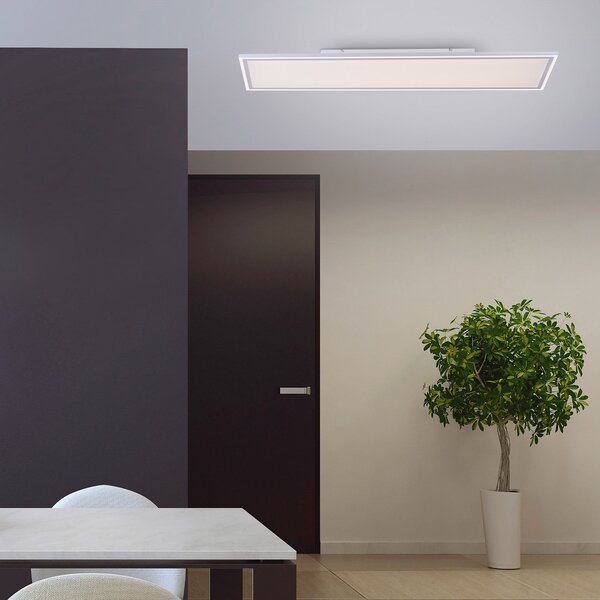 JUST LIGHT. GmbH LED plošča Robovi, nastavljiva bela, 121x31 cm, zatemnjen, Bela, Kuhinja, Plastika, Sodobni