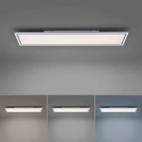 JUST LIGHT. GmbH LED plošča Robovi, nastavljiva bela, 121x31 cm, zatemnjen, Bela, Kuhinja, Plastika, Sodobni