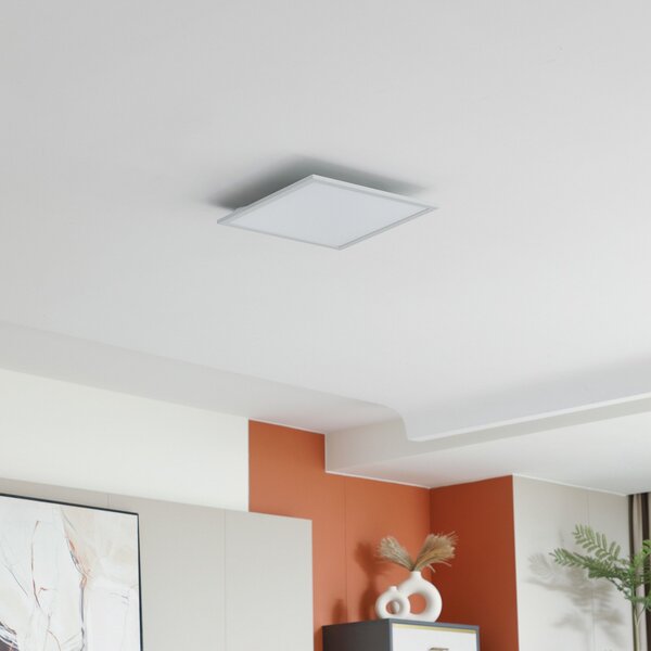 Lindby LED plošča Enhife, bela, 40 x cm, kovinska, 4.000 K, Bela, Študija / pisarna, Aluminij, Sodobni
