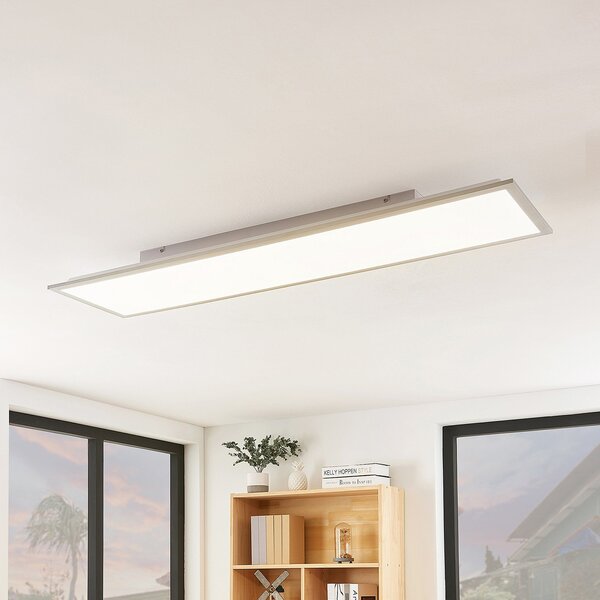 Lindby LED panel Stenley, CCT, 120 cm x 30 cm, z možnostjo zatemnitve, zatemnjen, Bela, Kuhinja, Plastika, Sodobni