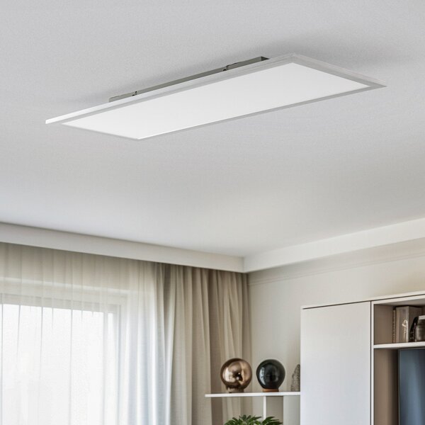 Lindby LED panel Livel, CCT, 80 cm x 30 cm, daljinski upravljalnik, zatemnjen, Kovinska, Kuhinja, Aluminij, Sodobni