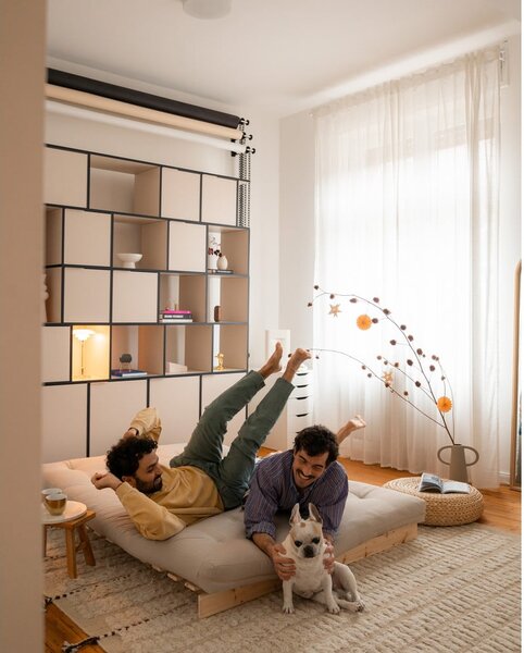 Oranžna/bakrena raztegljiva sedežna garnitura 140 cm Roots – Karup Design