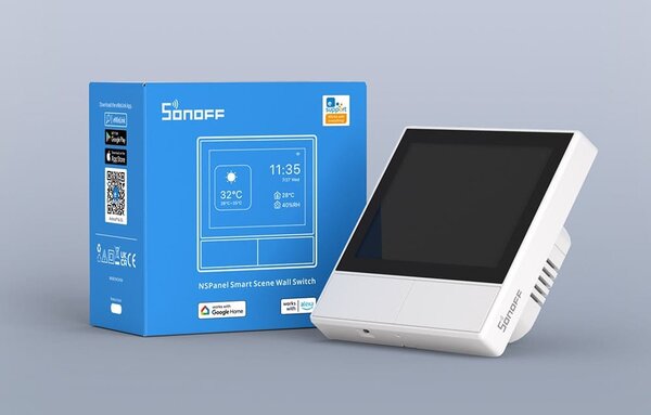 Stensko WiFi stikalo in termostat LCD touch belo eWeLink Alexa Google Assistant