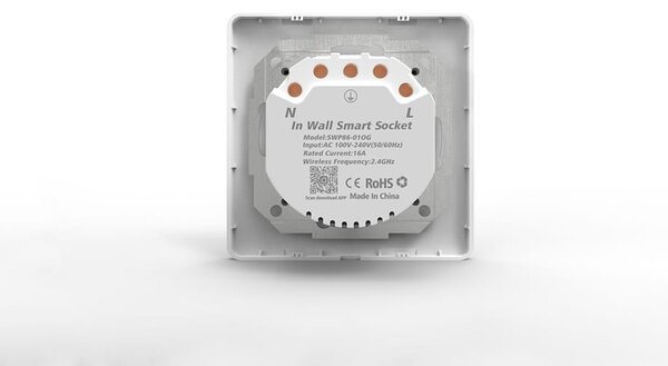 Pametna WiFi stenska vtičnica 16A TUYA bela Alexa Google Assistant