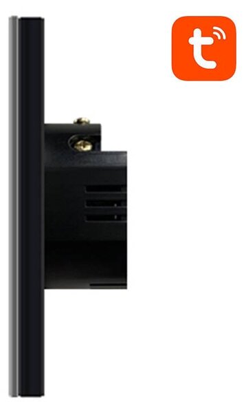 Pametno stekleno LED WiFi stikalo touch TUYA 1-kanalno črno Alexa Google Assistant