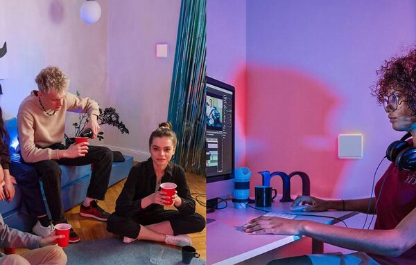 Pametno LED RGB WiFi stensko stikalo touch TX T5 eWeLink 2-kanalno