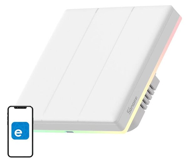Pametno LED RGB WiFi stensko stikalo touch TX T5 eWeLink 3-kanalno