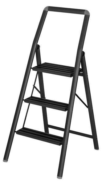 Kompaktna črna lestev Wenko, višina 114,5 cm