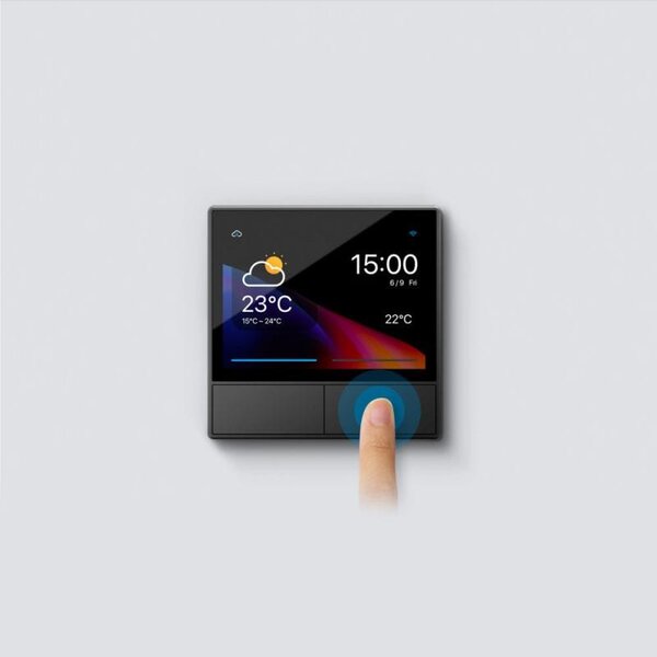 Stensko WiFi stikalo in termostat LCD touch črno eWeLink Alexa Google Assistant