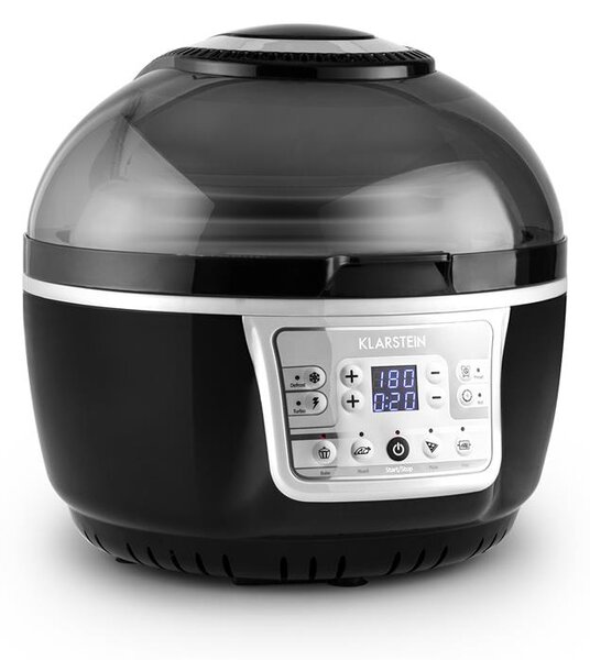 Klarstein VitAir Turbo, 1400 W, 10 L, friteza na vroči zrak, žar, pečenje, sivo-črna