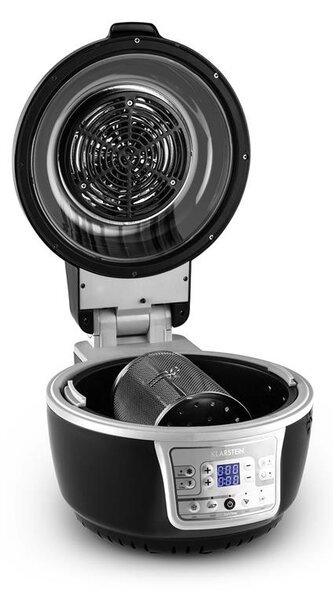 Klarstein VitAir Turbo, 1400 W, 10 L, friteza na vroči zrak, žar, pečenje, sivo-črna