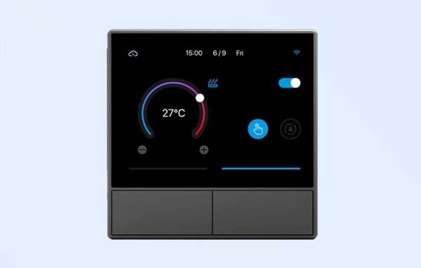 Stensko WiFi stikalo in termostat LCD touch črno eWeLink Alexa Google Assistant