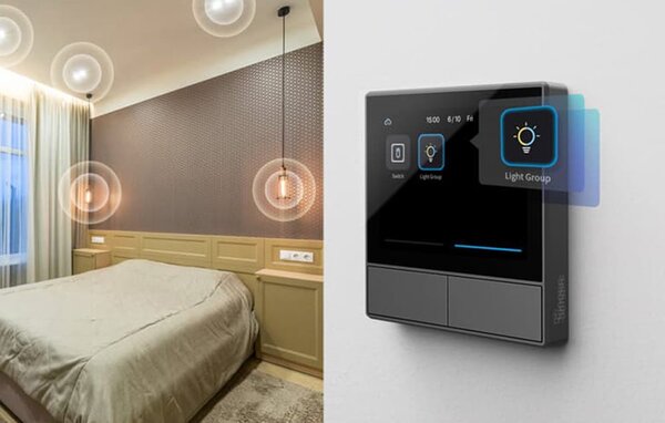 Stensko WiFi stikalo in termostat LCD touch črno eWeLink Alexa Google Assistant