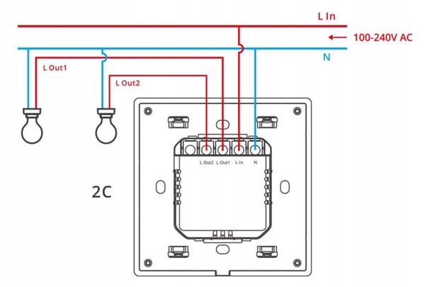Pametno LED RGB WiFi stensko stikalo touch TX T5 eWeLink 2-kanalno