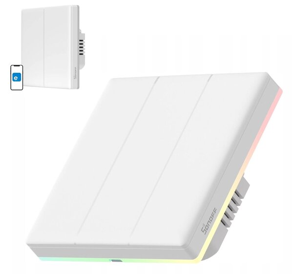 Pametno LED RGB WiFi stensko stikalo touch TX T5 eWeLink 2-kanalno