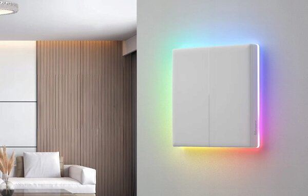 Pametno LED RGB WiFi stensko stikalo touch TX T5 eWeLink 2-kanalno