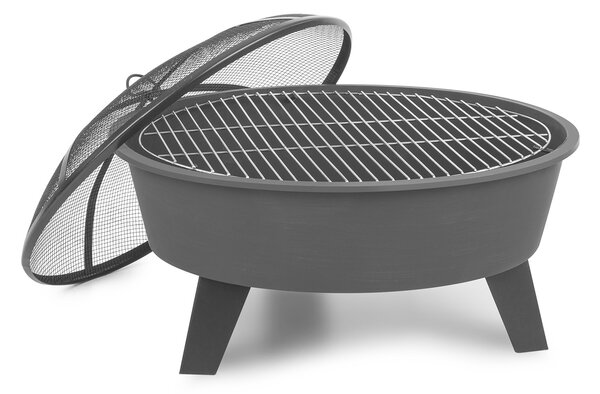 Blumfeldt Nolana, 2 v 1 posoda za ogenj, Ø 73 cm, žar rešetka Ø 64 cm, žar iz jekla, črna