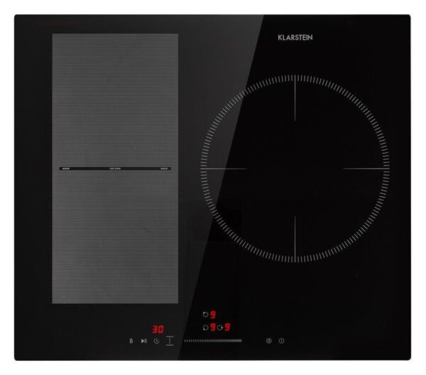 Klarstein Delicatessa 3 Flex, indukcijska kuhalna plošča, 3 plošče, 6600 W, steklokeramika, črna