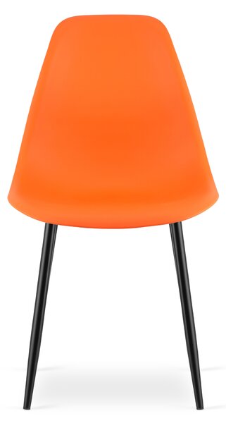 Komplet 2 oranžnih stolov OSAKA s črnimi nogami
