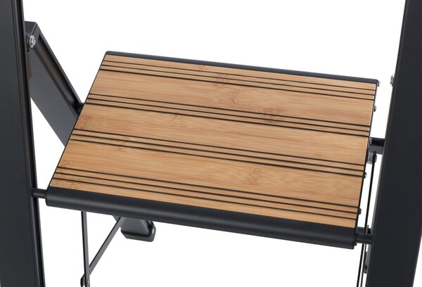 Črna aluminijasta nedrseča zložljiva lestev Wenko Stepladder II