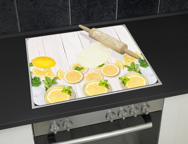 Stenska zaščitna plošča za štedilnik iz kaljenega stekla 50x56 cm Lemons – Wenko