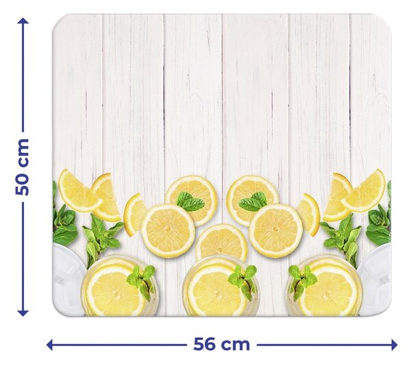 Stenska zaščitna plošča za štedilnik iz kaljenega stekla 50x56 cm Lemons – Wenko