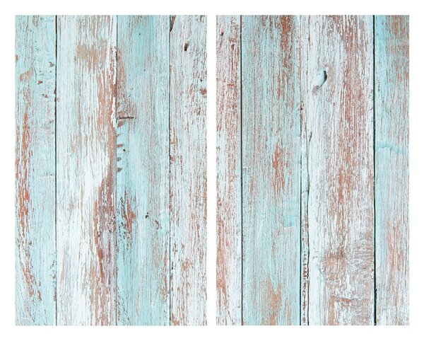 Zaščitne plošče za štedilnik iz kaljenega stekla 2 ks 52x30 cm Blue Wood – Allstar