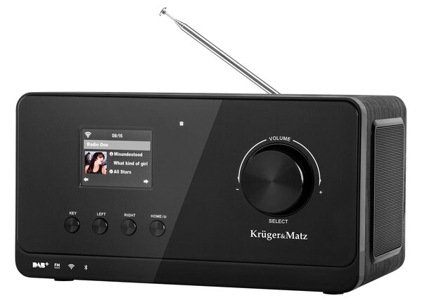 WIFI BT DAB FM internetni radio LCD 2,4" 27.000 postaj budilka in vreme